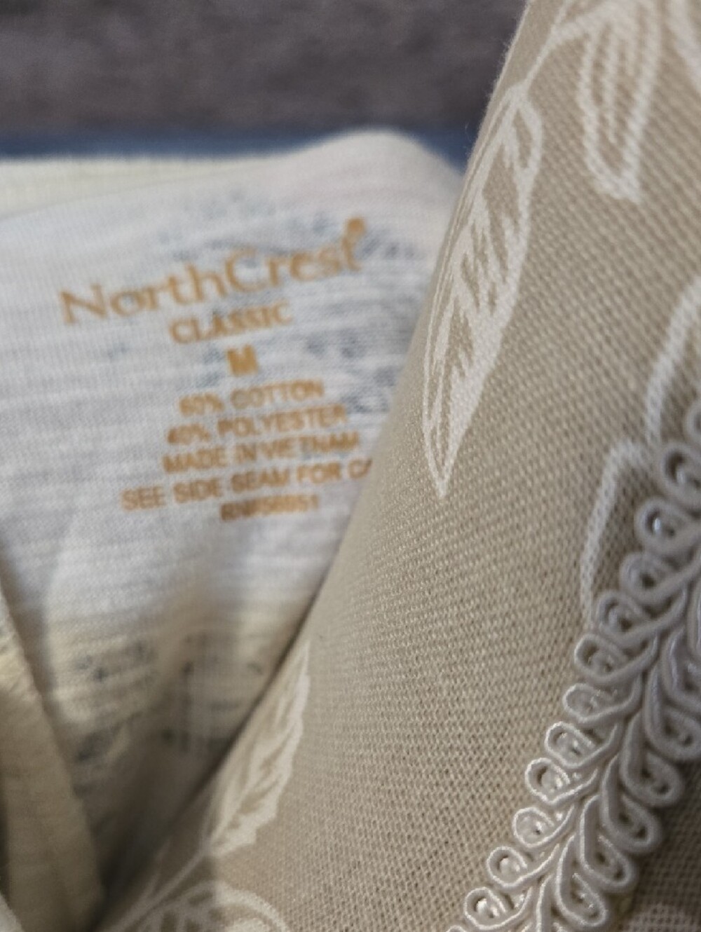 NorthCrest Cream Top with Safari Print - Picture 2 of 4